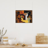 Tablette - Flasche und Fruchtschale Poster (Küche)