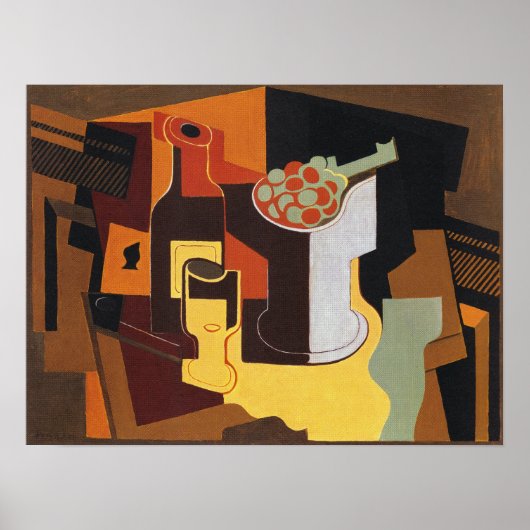 Tablette - Flasche und Fruchtschale Poster (Vorne)