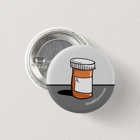 Tablette Flaschenmedikation Erinnerung Gesundheit Button (Vorne & Hinten)