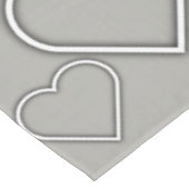 Tablette Grau-weites Herz Tischdecke (Schrägansicht)