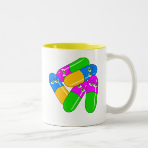 Tablette-Kapseln Zweifarbige Tasse
