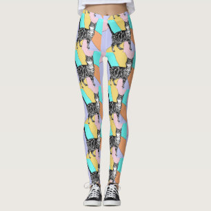 Tablette Katze Cool Tierpastel Harelquin Leggings