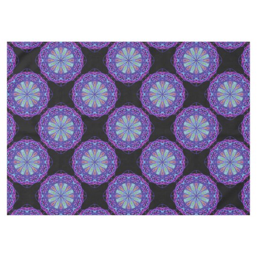 Tablette, Lila Kaleidoskop-Blume Tischdecke (Vorderseite (Horizontal))