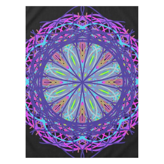 Tablette, Lila Kaleidoskop-Blume Tischdecke (Vorderseite)