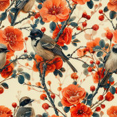 Tablette mit Birds Garden Blooms Inspiriert Tischdecke