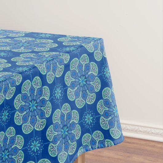 Tablette mit blauen und grünen Medaillons Tischdecke (Beispiel)