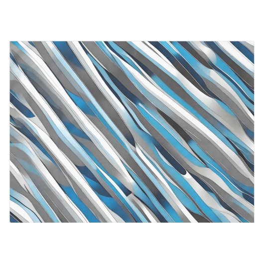 Tablette mit grauem, weißem und blauem Muster Tischdecke (Vorderseite (Horizontal))