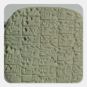 Tablette mit keilförmigem Skript Quadratischer Aufkleber