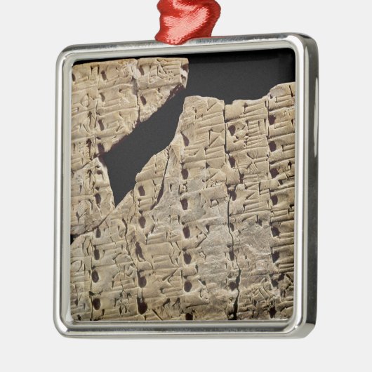 Tablette mit keilförmigem Skript, von Uruk Ornament Aus Metall (Links)