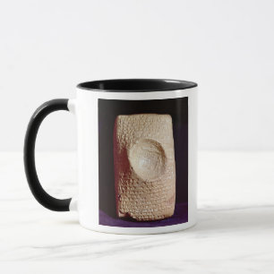 Tablette mit keilförmiger Aufschrift Tasse