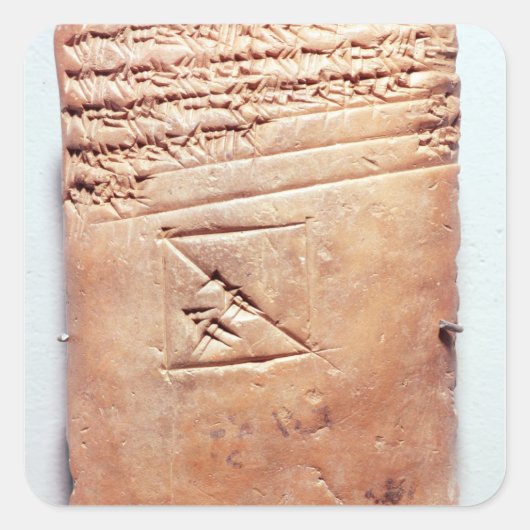 Tablette mit Keilschrift, c.1830-1530 v. Chr. Quadratischer Aufkleber (Vorderseite)