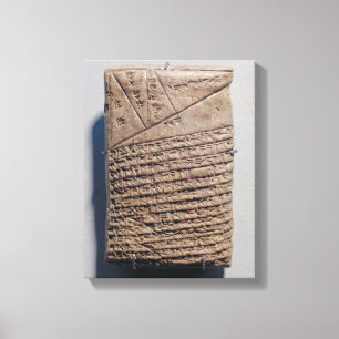 Tablette mit vierzehn Linien eines mathematischen Leinwanddruck