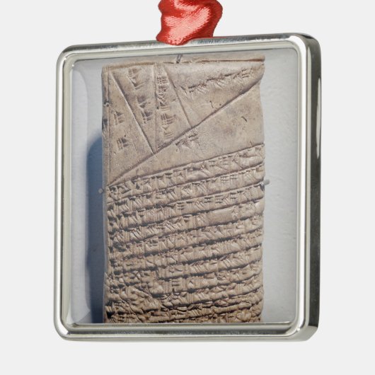 Tablette mit vierzehn Linien eines mathematischen Ornament Aus Metall (Links)