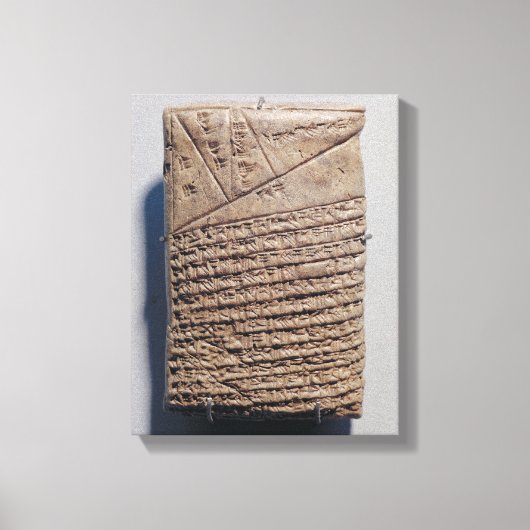 Tablette mit vierzehn Zeilen mathematischem Text Leinwanddruck (Vorderseite)