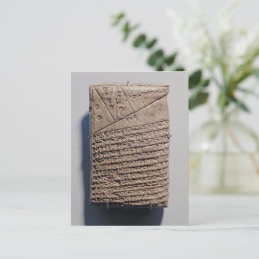 Tablette mit vierzehn Zeilen mathematischem Text Postkarte (Stehend Vorderseite)