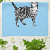 Tablette Pastelltiere Katzen Frauen leicht rosa Geschirrtuch (Gefaltet)