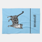 Tablette Pastelltiere Katzen Frauen leicht rosa Geschirrtuch (Horizontal)