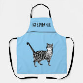 Tablette Pastelltiere Katzen Frauen leicht rosa Schürze (Vorderseite)