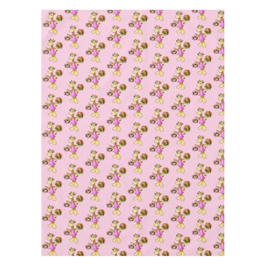 Tablette Rosa Giraffe Bloral Tischdecke (Vorderseite)