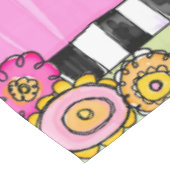Tablette Rosa grüne Blüte Tischdecke (Schrägansicht)