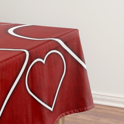 Tablette Rotes und Weißes Herz Tischdecke (Beispiel)