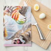 Tablette Tablette Pastelltiere Katzen Rose Frauen Geschirrtuch (Viertel Falte)