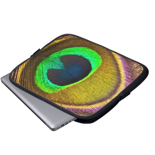 Tablette-u. Laptop-Hülse - Pfau-Feder Laptopschutzhülle (Vorne Knopf)