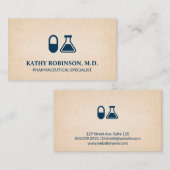 Tablette und Beaker | Pharmazeutische Terminkarte (Vorne/Hinten)