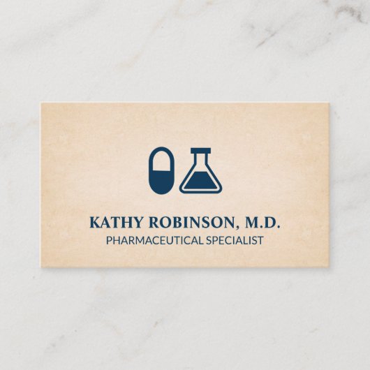 Tablette und Beaker | Pharmazeutische Terminkarte (Vorderseite)