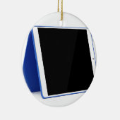 Tablettecomputer auf Weiß Keramik Ornament (Rechts)
