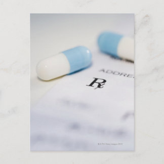 Tabletten auf schriftliche Verschreibung Postkarte