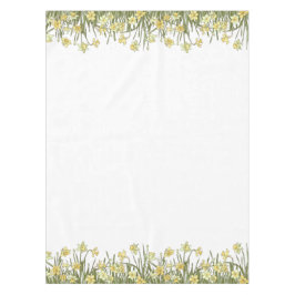 Tabletten mit Blumenrand, gelbe Narzellen Tischdecke