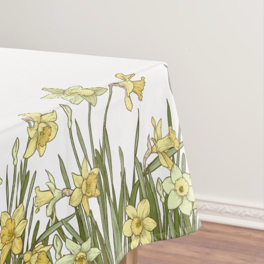 Tabletten mit Blumenrand, gelbe Narzellen Tischdecke (Beispiel)