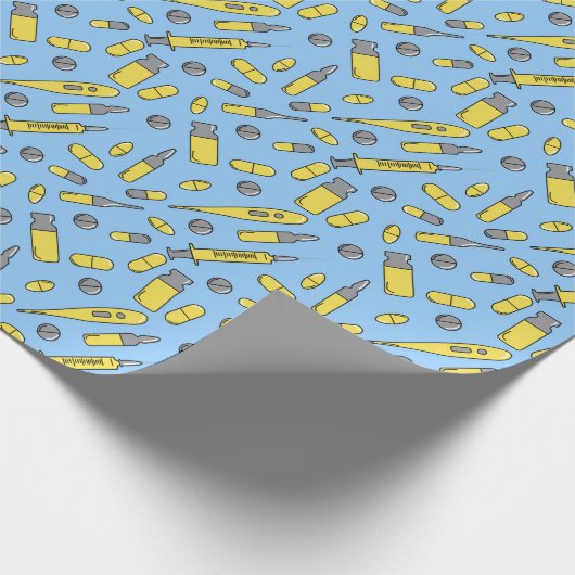 Tabletten, Tabletten und Impfstoffe Geschenkpapier (Ecke)