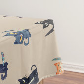 Tablettenfilm, Katzen und Knives Tischdecke (Beispiel)