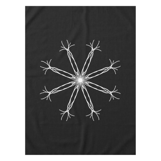 Tablettenfilm, Schwarz/Weiß, Kaleidoskop-Blume Tischdecke (Vorderseite)