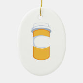 Tablettenfläschchen Keramikornament (Vorne)