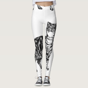 Tablettenkatze Cool Animal Black & White Leggings