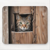 Tablettenkatze im Türloch Mousepad (Vorne)