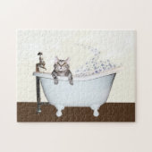 Tablettenkatze in der Badewanne Puzzle (Horizontal)