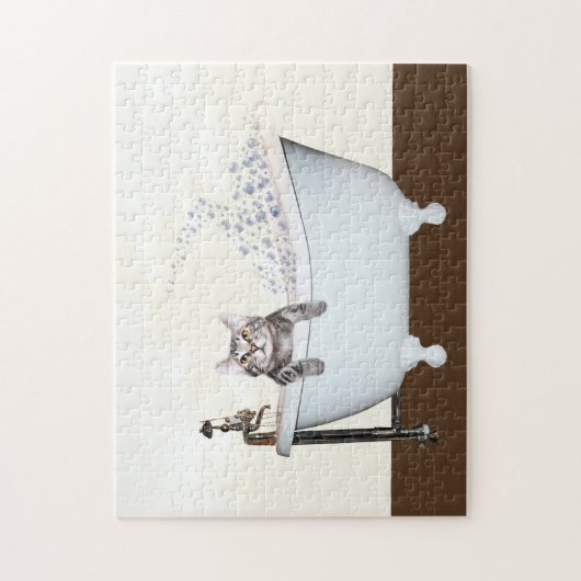 Tablettenkatze in der Badewanne Puzzle (Vertikal)