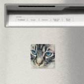 Tablettenkatze mit blauen Augen Nah Magnet (In Situ (Geschirrspüler))