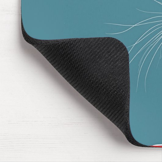 Tablettenkatze mit Glas aus Rotwein Mousepad (Ecke)