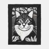 Tablettenkatze Umgeben mit Blume Fleecedecke (Vorderseite)