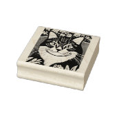 Tablettenkatze Umgeben mit Blume Gummistempel (Stempel)
