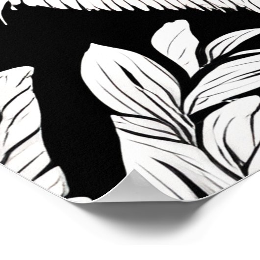 Tablettenkatze Umgeben mit Blume Poster (Ecke)