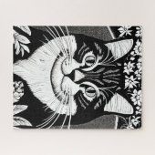 Tablettenkatze Umgeben mit Blume Puzzle (Horizontal)