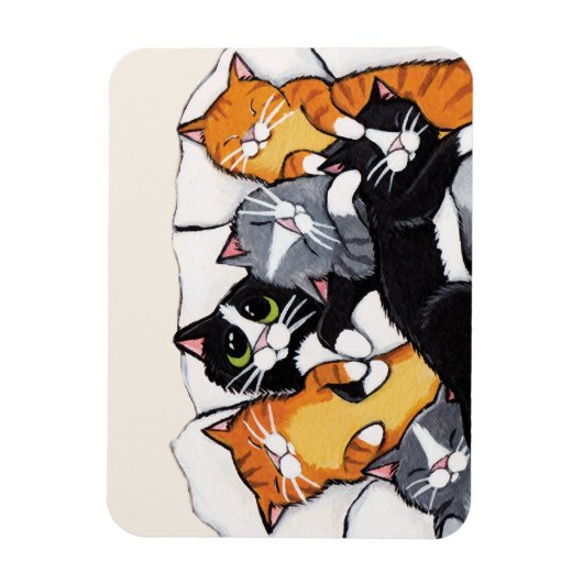 Tablettenkatze und Tuxedo Katze Leepos Magnet (Vertikal)