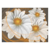 Tablettenkern Blume Weiß Schwarz Orange Tischdecke (Vorderseite (Horizontal))