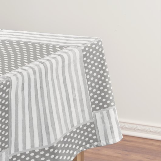 Tablettenkern Punkt Grau-weiße Streifen Tischdecke (Beispiel)